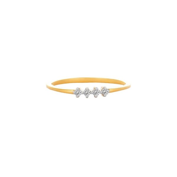 SI H 0.06Ct Round Four Real Diamond/Lab Grown Diamond 14Kt White Gold/Rose Gold/ Yellow Gold Anniversary/Wedding Ring With Certificate