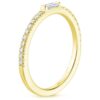 Center Baguette & Rest Round Band SI F-G 0.21 TCt Diamond Prong Set 14K Solid Yellow Gold/White Gold/Rose Gold Authenticate Certificate