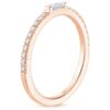 Center Baguette & Rest Round Band SI F-G 0.21 TCt Diamond Prong Set 14K Solid Yellow Gold/White Gold/Rose Gold Authenticate Certificate