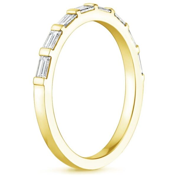 Total 8 Baguette Band SI F-G 0.26 Ct Diamond Prong Set 14K Solid Yellow Gold/White Gold/Rose Gold Authenticate Certificate