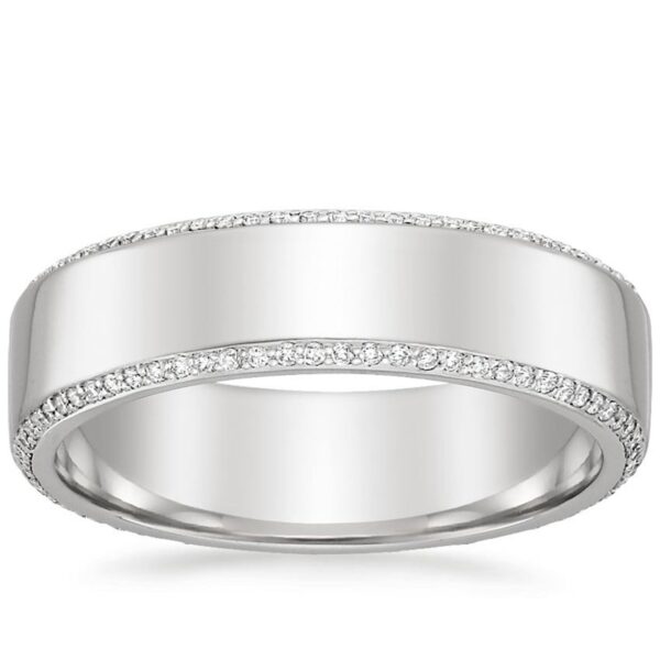 Eternity Men's Band SI H 0.42Ct Real Diamond Ring 14Kt White Gold/Yellow Gold/Rose Gold With Authenticate Certificate For Father's Day