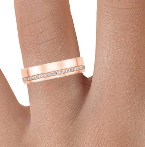 Eternity Men's Band SI H 0.19Ct Real Diamond Ring 14Kt White Gold/Yellow Gold/Rose Gold With Authenticate Certificate