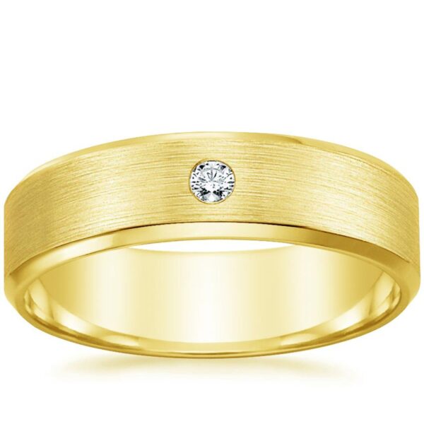 Solitaire Men's Band SI H 0.10Ct Real Diamond Ring 14Kt White Gold/Yellow Gold/Rose Gold With Authenticate Certificate For Father's Day