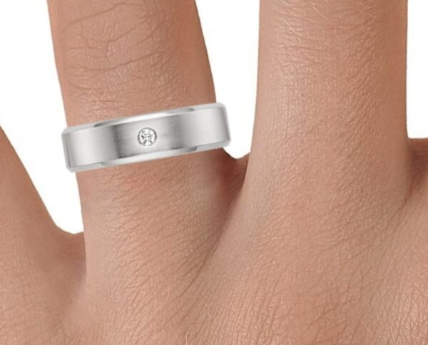 Solitaire Men's Band SI H 0.10Ct Real Diamond Ring 14Kt White Gold/Yellow Gold/Rose Gold With Authenticate Certificate For Father's Day