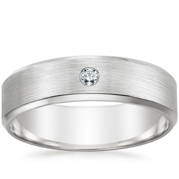 Solitaire Men's Band SI H 0.10Ct Real Diamond Ring 14Kt White Gold/Yellow Gold/Rose Gold With Authenticate Certificate For Father's Day