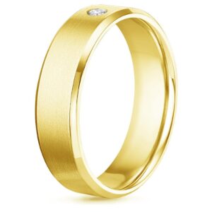 Solitaire Men's Band SI H 0.10Ct Real Diamond Ring 14Kt White Gold/Yellow Gold/Rose Gold With Authenticate Certificate For Father's Day