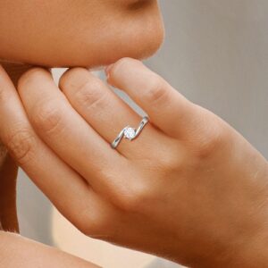 Beautiful Solitaire Ring Studded With SI1 F-G 0.25Ct Lab Grown Certified Diamond Made in14Kt White Gold/Yellow Gold/Rose Gold