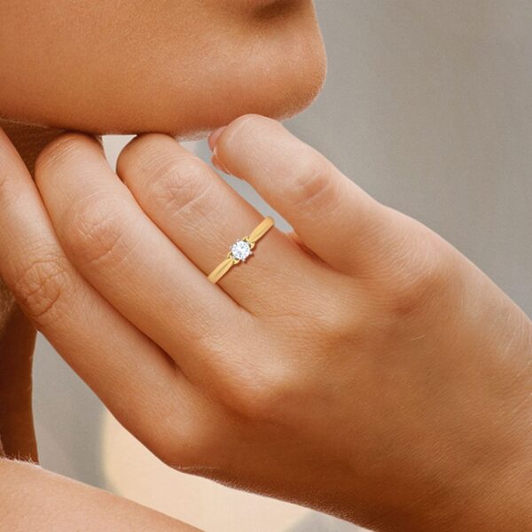 Amazing Solitaire Ring Studded With SI1 F-G 0.20 Ct Lab Grown Certified Diamond Made in 14Kt White Gold/Yellow Gold/Rose Gold