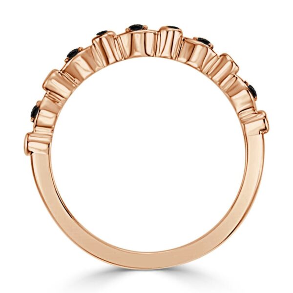 Unique 0.22 Ct Black Round Treated Diamond 14K Rose Gold/Yellow Gold/White Gold Prong Setting Ring With Authenticate Certificate