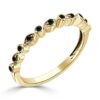 Unique 0.22 Ct Black Round Treated Diamond 14K Rose Gold/Yellow Gold/White Gold Prong Setting Ring With Authenticate Certificate
