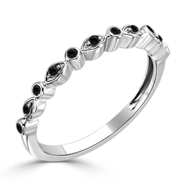 Unique 0.22 Ct Black Round Treated Diamond 14K Rose Gold/Yellow Gold/White Gold Prong Setting Ring With Authenticate Certificate