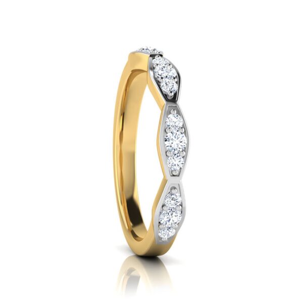 KISS Diamond Band SI1 H 0.15 Ct Round Cut Diamond Ring For Valantine Day Special 14K Solid Yellow Gold Authenticate Certificate