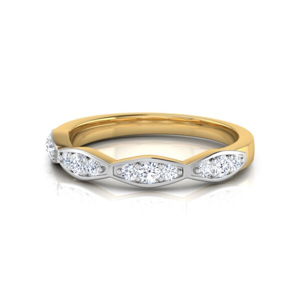 KISS Diamond Band SI1 H 0.15 Ct Round Cut Diamond Ring For Valantine Day Special 14K Solid Yellow Gold Authenticate Certificate