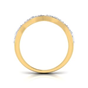 KISS Diamond Band SI1 H 0.15 Ct Round Cut Diamond Ring For Valantine Day Special 14K Solid Yellow Gold Authenticate Certificate