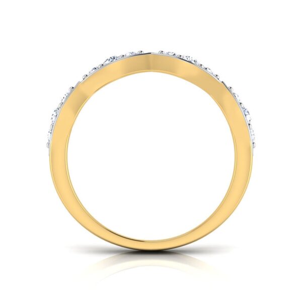 KISS Diamond Band SI1 H 0.15 Ct Round Cut Diamond Ring For Valantine Day Special 14K Solid Yellow Gold Authenticate Certificate
