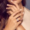 Beautiful Diamond Band SI1 H 0.50 Ct Round Cut Diamond Ring For Valantine Day Special 14K Solid White Gold Authenticate Certificate