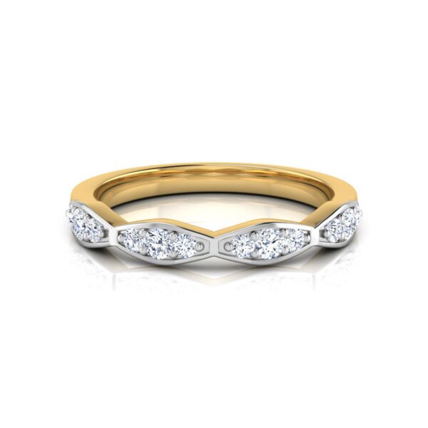 KISS Diamond Band SI1 H 0.15 Ct Round Cut Diamond Ring For Valantine Day Special 14K Solid Yellow Gold Authenticate Certificate