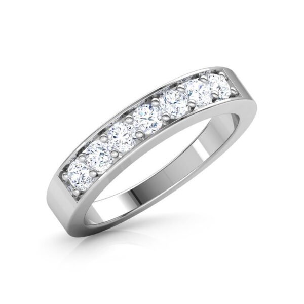 Beautiful Diamond Band SI1 H 0.50 Ct Round Cut Diamond Ring For Valantine Day Special 14K Solid White Gold Authenticate Certificate