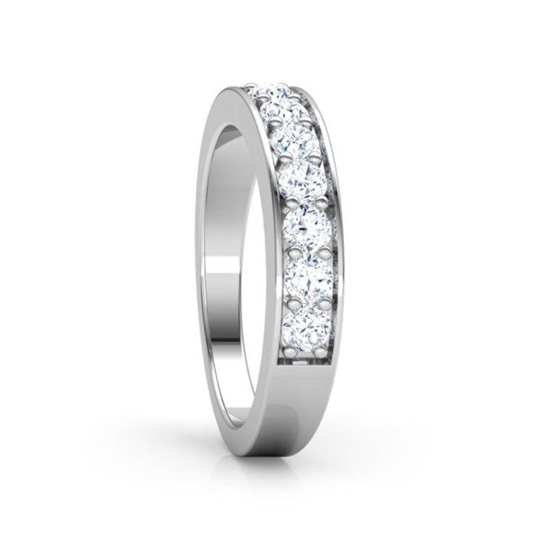 Beautiful Diamond Band SI1 H 0.50 Ct Round Cut Diamond Ring For Valantine Day Special 14K Solid White Gold Authenticate Certificate