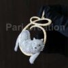 Iced Out Bear Pendant 2.5"High and 2"Wide Made in 925 Sterling Silver Embellished With Shinny Moissanite Diamond For Birthday And Party Gift
