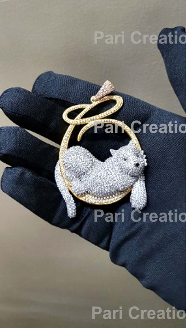 Iced Out Bear Pendant 2.5"High and 2"Wide Made in 925 Sterling Silver Embellished With Shinny Moissanite Diamond For Birthday And Party Gift