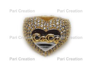 Iced Out Heart Shape Custom Name Ring Made In 925 Sterling Silver With Moissanite/CZ Stones, Any Name Can be Customize, Valentine Gift
