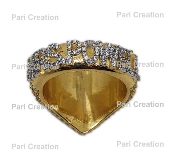 Iced Out Heart Shape Custom Name Ring Made In 925 Sterling Silver With Moissanite/CZ Stones, Any Name Can be Customize, Valentine Gift