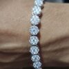 Invisible Pressure Setting Diamond Bracelet Made in 925 Silver Embellished With Shinny Moissanite Diamonds For The Anniversary Gift For Her