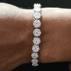 Invisible Pressure Setting Diamond Bracelet Made in 925 Silver Embellished With Shinny Moissanite Diamonds For The Anniversary Gift For Her