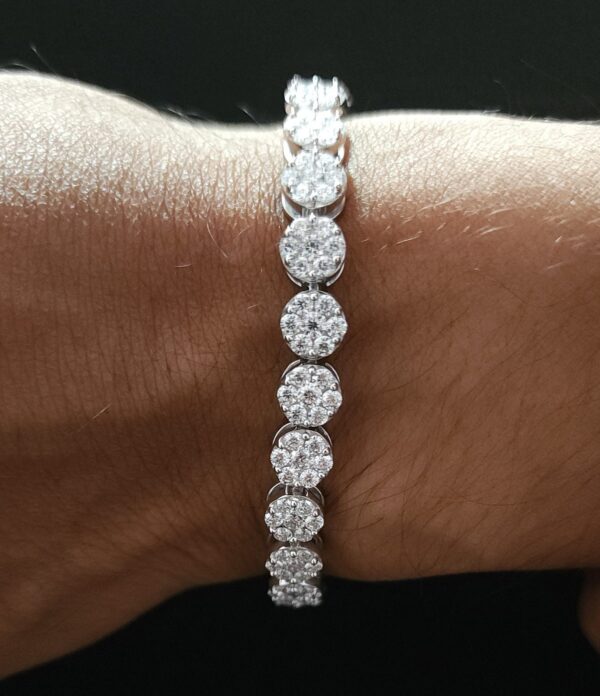 Invisible Pressure Setting Diamond Bracelet Made in 925 Silver Embellished With Shinny Moissanite Diamonds For The Anniversary Gift For Her