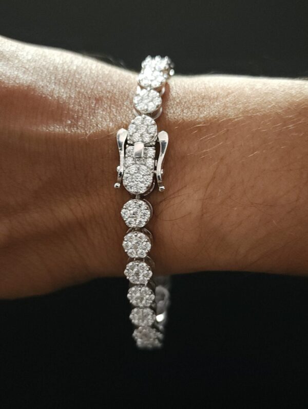 Invisible Pressure Setting Diamond Bracelet Made in 925 Silver Embellished With Shinny Moissanite Diamonds For The Anniversary Gift For Her