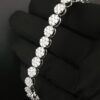 Invisible Pressure Setting Diamond Bracelet Made in 925 Silver Embellished With Shinny Moissanite Diamonds For The Anniversary Gift For Her