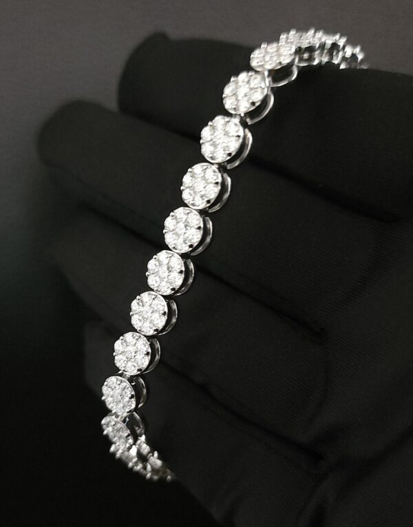 Invisible Pressure Setting Diamond Bracelet Made in 925 Silver Embellished With Shinny Moissanite Diamonds For The Anniversary Gift For Her
