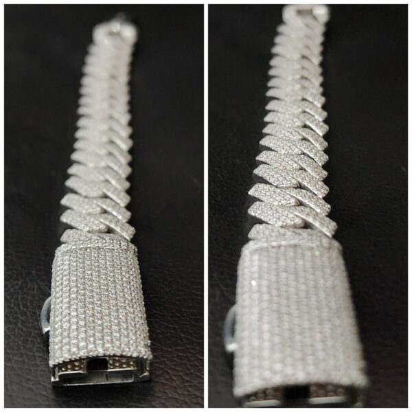 Iced Out 18 mm Miami Cuban Link Bracelet Made in 925Sterling Silver Studded With Shinny Moissanite Diamond For Birthday And Anniversary Gift