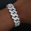 Iced Out 18 mm Miami Cuban Link Bracelet Made in 925Sterling Silver Studded With Shinny Moissanite Diamond For Birthday And Anniversary Gift
