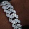 Iced Out 18 mm Miami Cuban Link Bracelet Made in 925Sterling Silver Studded With Shinny Moissanite Diamond For Birthday And Anniversary Gift