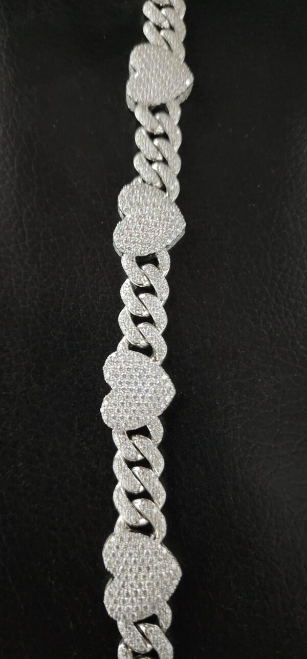 Miami Cuban Star Link Chain Made In 925 Sterling Silver Embellished With Shinny Moissanite Diamonds For The Anniversary And Birthday Gift