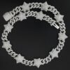 Miami Cuban Star Link Chain Made In 925 Sterling Silver Embellished With Shinny Moissanite Diamonds For The Anniversary And Birthday Gift