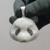 3D Panda Face Pendant Made in 925 Sterling Silver Embellished with Shinny Moissanite Diamond For Birthday,Special Gift Of Love And Affection