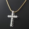 Beautiful Cross Pendant Made in 10 / 14 KT Gold Embellished With Shinny Moissanite Diamonds For Religious And Memorial Gift Unisex Pendant