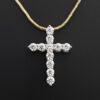 Beautiful Cross Pendant Made in 10 / 14 KT Gold Embellished With Shinny Moissanite Diamonds For Religious And Memorial Gift Unisex Pendant