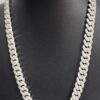 Iced Out 12 mm Miami Cuban Link Chain Made In 925 Sterling Silver Embellished With Shinny Moissanite Diamonds Available In Different Length