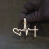 Love, Life & God Pendant Made in 10k Gold Studded with VVS Colorless Moissanite Stone, Designer Trendy Pendant Birthday / Anniversary Gift.