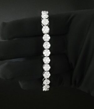Invisible Pressure Setting Diamond Bracelet Made in 925 Silver Embellished With Shinny Moissanite Diamonds For The Anniversary Gift For Her