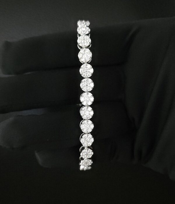 Invisible Pressure Setting Diamond Bracelet Made in 925 Silver Embellished With Shinny Moissanite Diamonds For The Anniversary Gift For Her