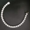 Invisible Pressure Setting Diamond Bracelet Made in 925 Silver Embellished With Shinny Moissanite Diamonds For The Anniversary Gift For Her