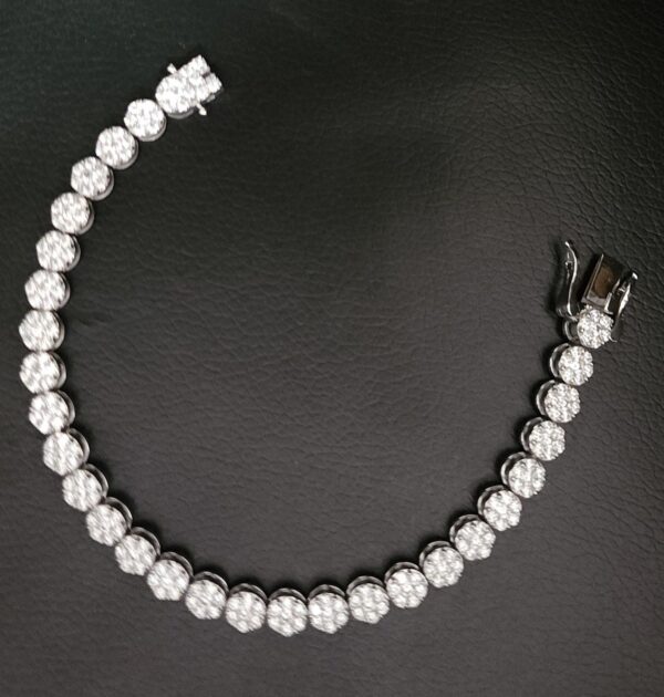 Invisible Pressure Setting Diamond Bracelet Made in 925 Silver Embellished With Shinny Moissanite Diamonds For The Anniversary Gift For Her