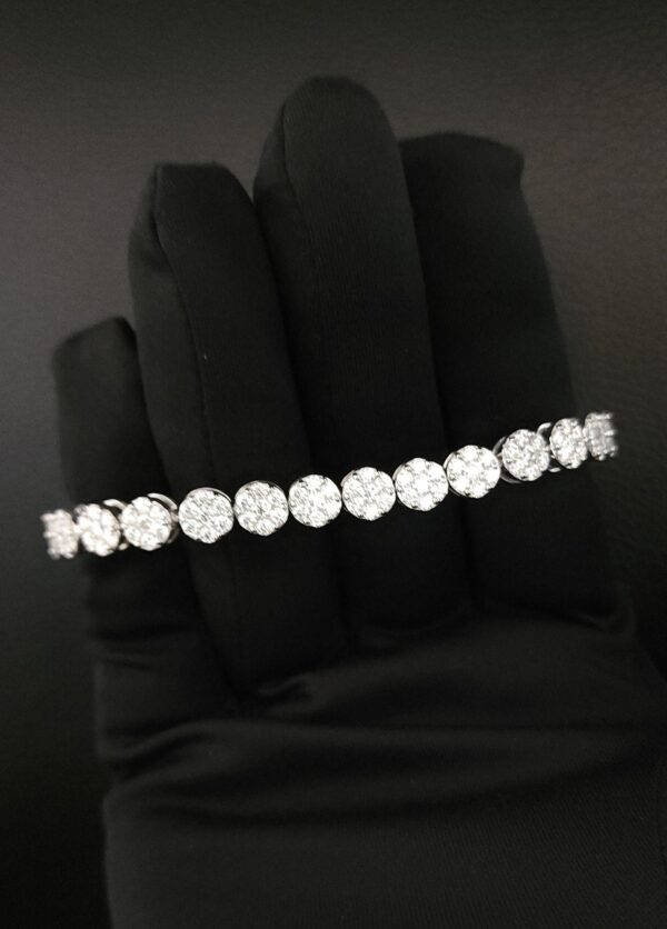 Invisible Pressure Setting Diamond Bracelet Made in 925 Silver Embellished With Shinny Moissanite Diamonds For The Anniversary Gift For Her