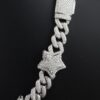 Miami Cuban Star Link Chain Made In 925 Sterling Silver Embellished With Shinny Moissanite Diamonds For The Anniversary And Birthday Gift