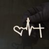 Love, Life & God Pendant Made in 10k Gold Studded with VVS Colorless Moissanite Stone, Designer Trendy Pendant Birthday / Anniversary Gift.